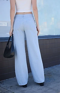 John Galt Striped Low Rise Baggy Pants