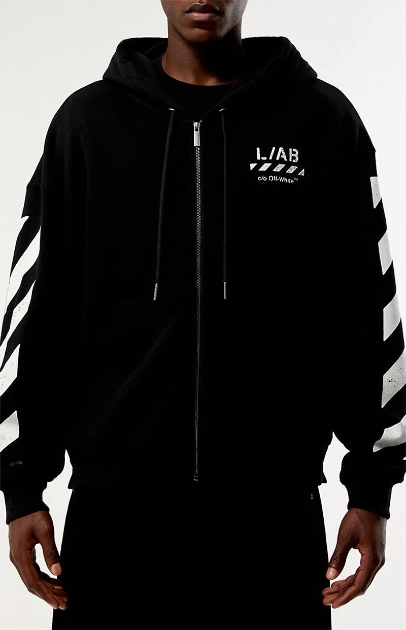 L/AB c/o Off-White Core Diagonal Zip Up Hoodie