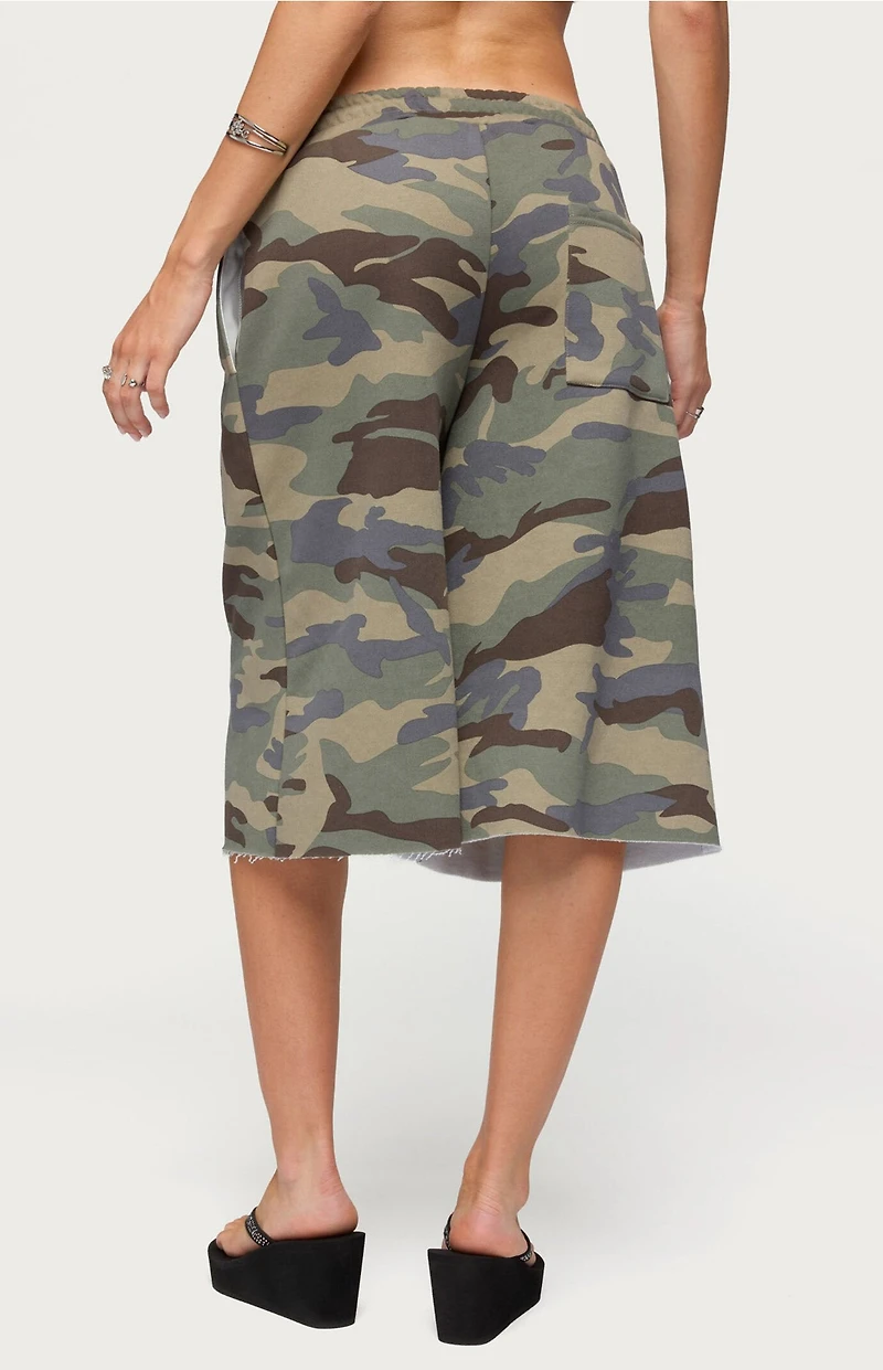 Edikted Camo Rush Oversized Bermuda Shorts