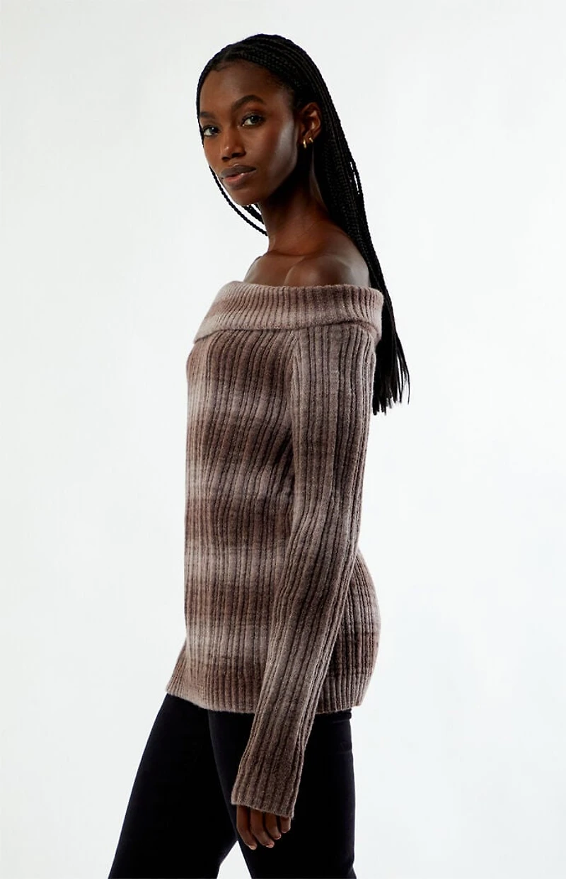 Daisy Street Space Dye Asymmetrical Sweater