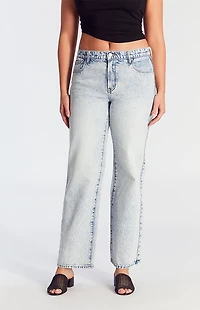 Pacsun Jordyn Low Rise Straight Leg Jeans Acid Light Indigo