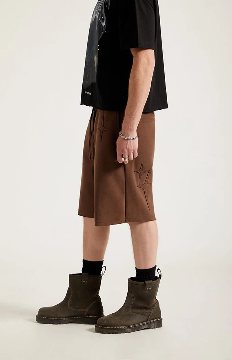 Pacsun Distressed Star Applique Baggy Sweat Shorts