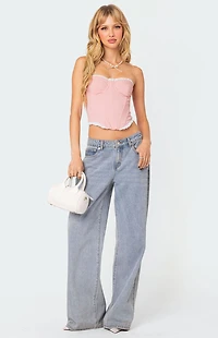 Edikted Tempting Textured Ruffle Hem Corset