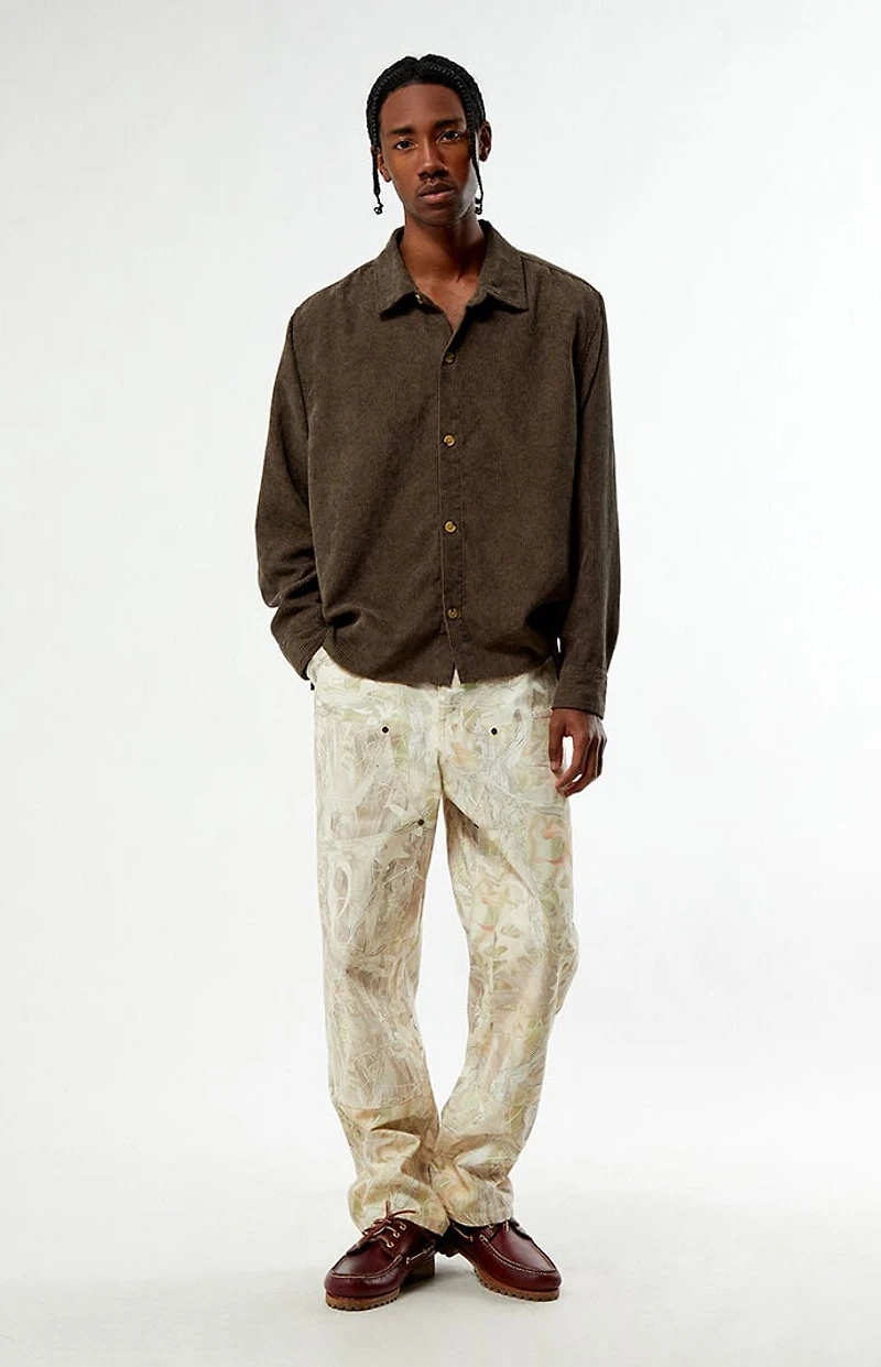 Pacsun Enzo Brown Corduroy Long Sleeve Shirt