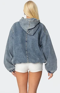 Edikted Marney Oversized Studded Denim Hoodie
