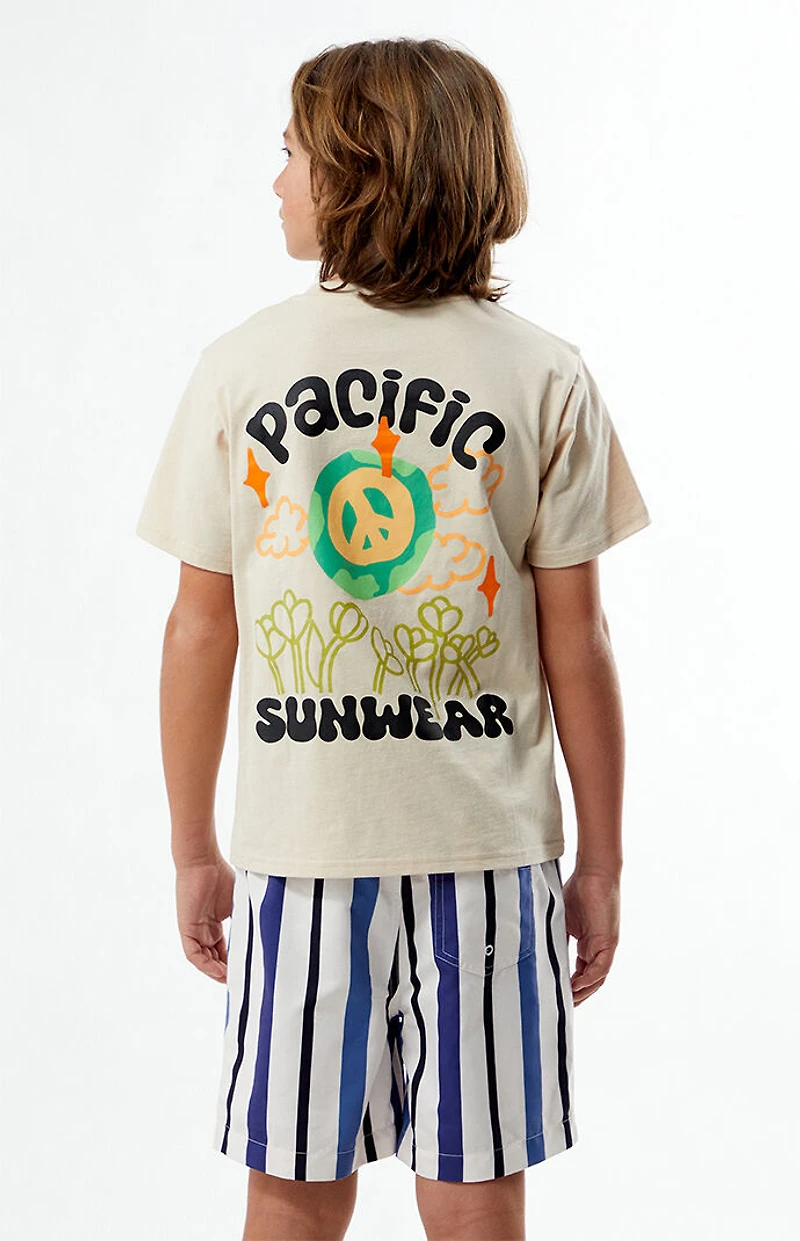 Pacsun Kids Roosevelt Striped 4.5" Swim Trunks