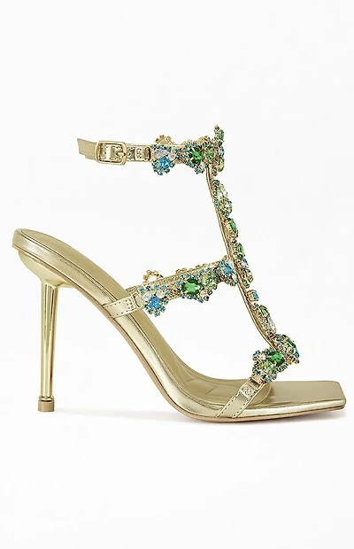 AZALEA WANG Women's Khai Gold Stiletto Sandals