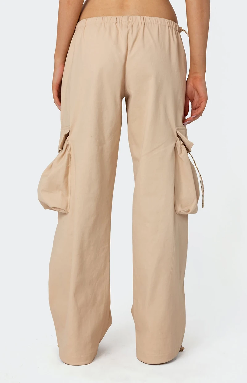 Edikted Bow Trim Cargo Parachute Pants