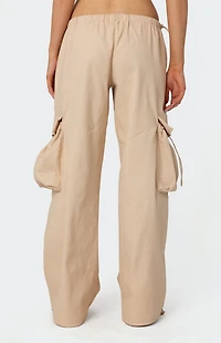 Edikted Bow Trim Cargo Parachute Pants