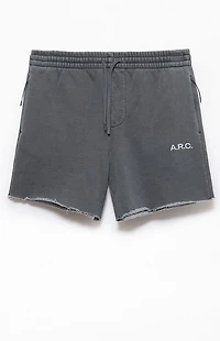 A.R.C. Active Washed Black Cutoff Fleece Sweat Shorts