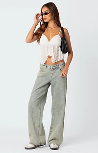 Edikted Flutter Frilled Tie Back Top