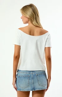 WILD COLLECTIVE x MLB Chicago Cubs Off-The-Shoulder T-Shirt