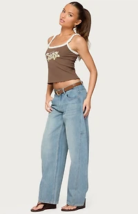 Edikted Korie Barrel Leg Low Rise Jeans
