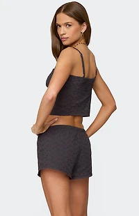 Edikted Shaya Button Up Eyelet Tank Top