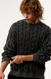Pacsun Black Grandeur Cable Knit Sweater