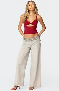 Edikted Rhiannon Washed Wide Leg Jeans