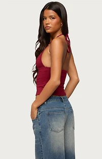 Edikted Noriah V Neck Halter Top