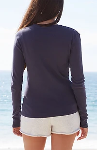 John Galt Blue Ainsley Long Sleeve Top