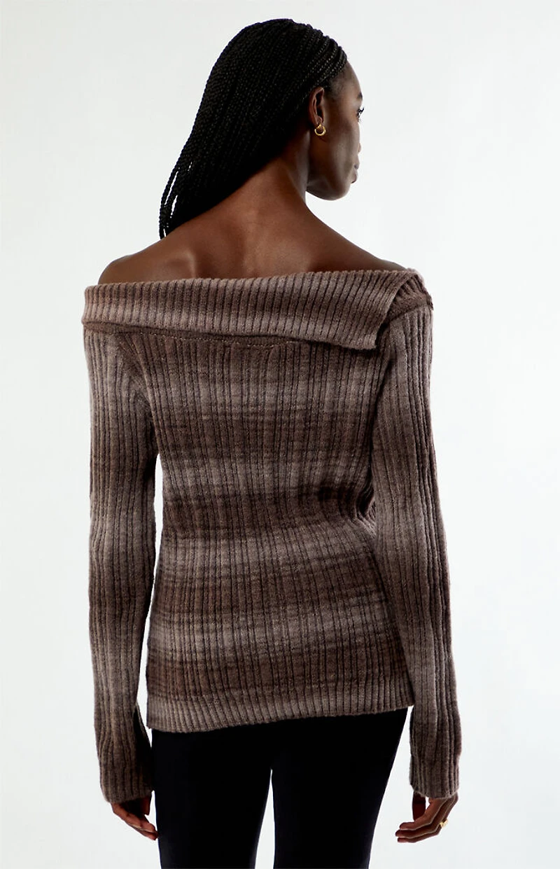 Daisy Street Space Dye Asymmetrical Sweater