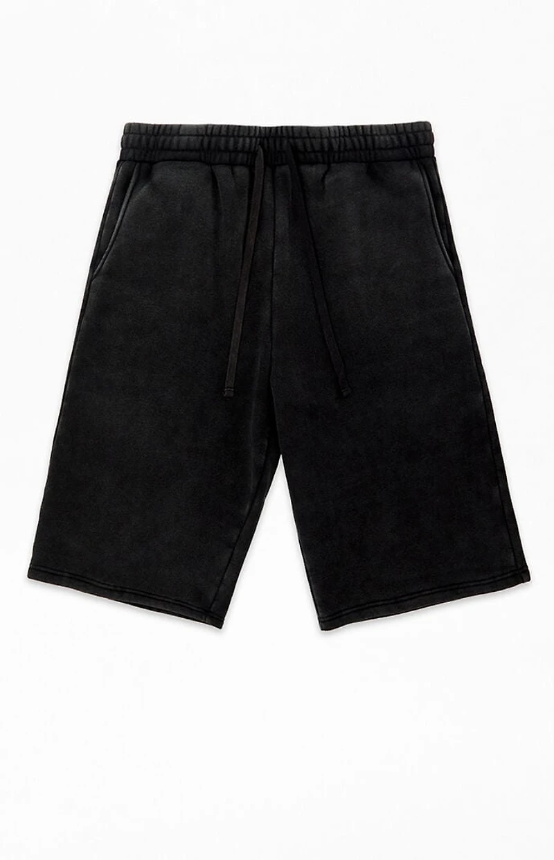Pacsun Washed Black Ultra Baggy Fleece Sweat Shorts