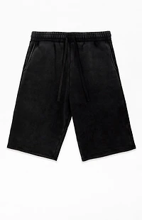 Pacsun Washed Black Ultra Baggy Fleece Sweat Shorts