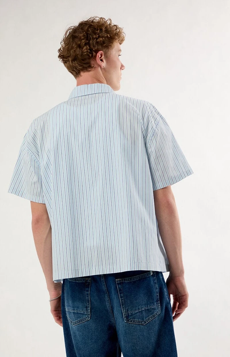 Pacsun Striped Boxy Short Sleeve Button Down Shirt