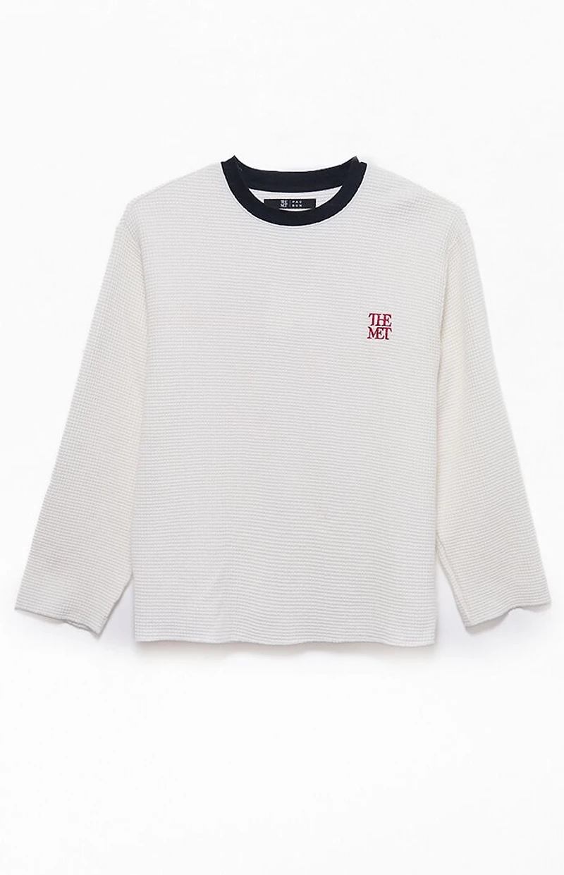 The Met x Pacsun Passion Cropped Waffle Knit Long Sleeve T-Shirt