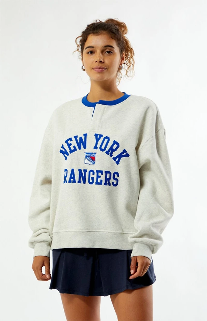 WILD COLLECTIVE x NHL New York Rangers Henley Sweatshirt