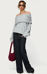 Edikted Kadenna Oversized Off Shoulder Sweater