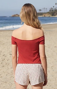 John Galt 44 Bonnie Off-The-Shoulder Crop Top