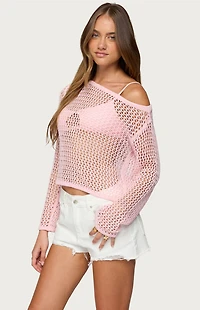 Edikted Inara Off Shoulder Crochet Top
