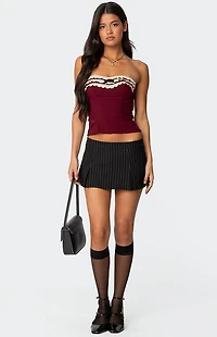 Edikted Eyelet Ruffle Strapless Top