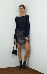 Beverly and Beck Bailey Boat Neck Glitter Sweater