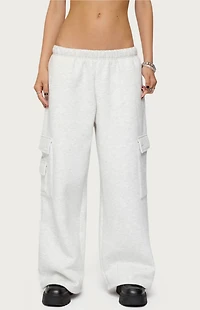 Edikted Petite Wide Leg Cargo Sweatpants