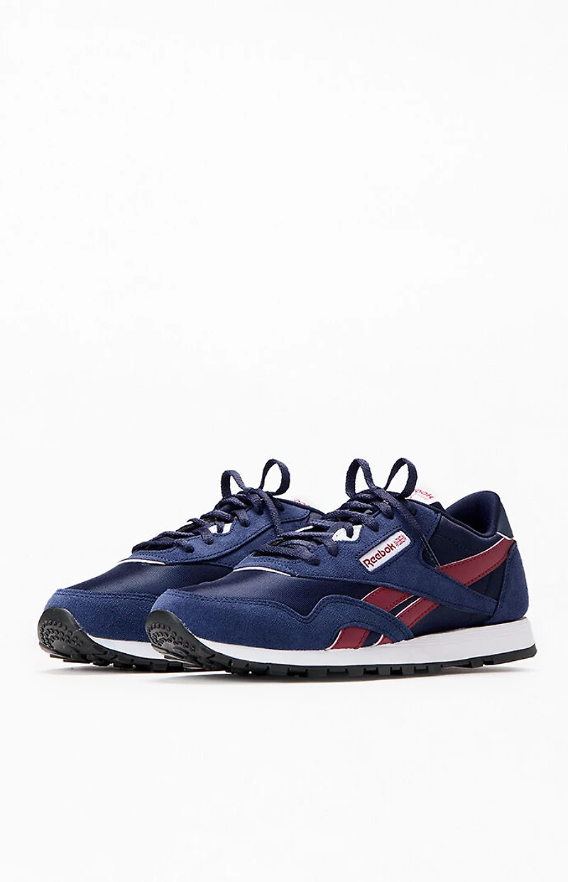 Reebok Kids Navy & Burgundy Classic Nylon Collegiate Shoes