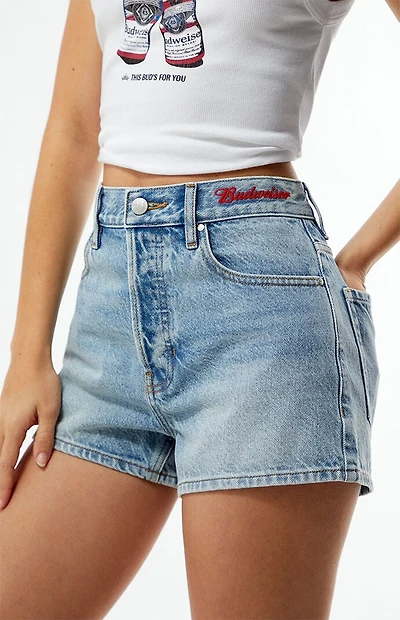 Budweiser By PacSun Hopps Vintage High Waisted Denim Shorts