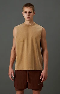 A.R.C. Light Tan Vintage Wash Cut Off Muscle T-Shirt
