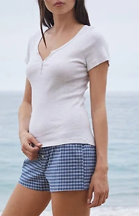 John Galt Silver Zelly Short Sleeve Top