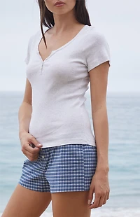 John Galt Silver Zelly Short Sleeve Top