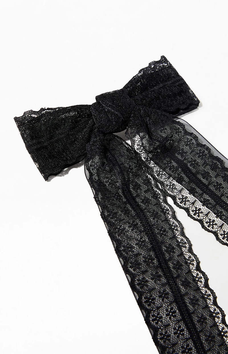 LA Hearts Piper Lace Bow Hair Barrette