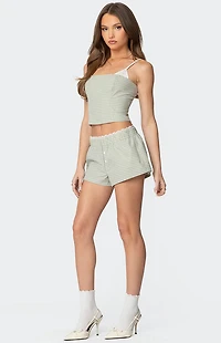 Edikted Lenorah Layered Plaid Corset