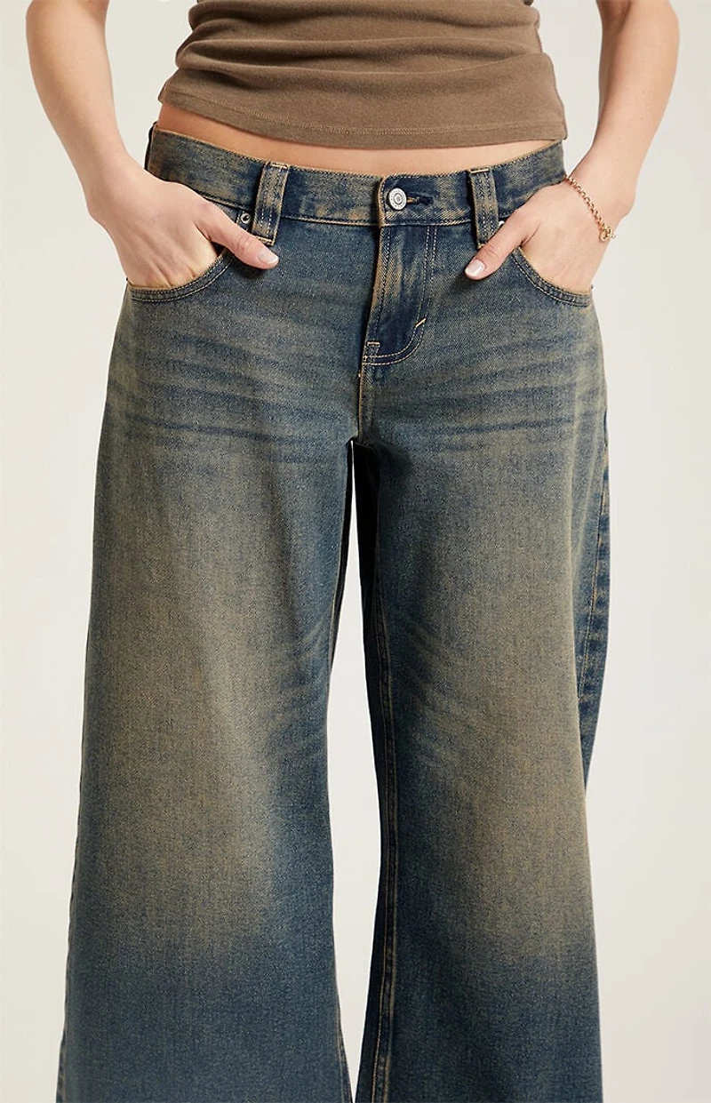 Pacsun Sloane Low Rise Ultra Baggy Jeans Dark Blue Tint