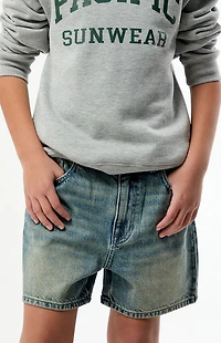 Pacsun Kids Baggy Denim Shorts Medium Blue Tinted