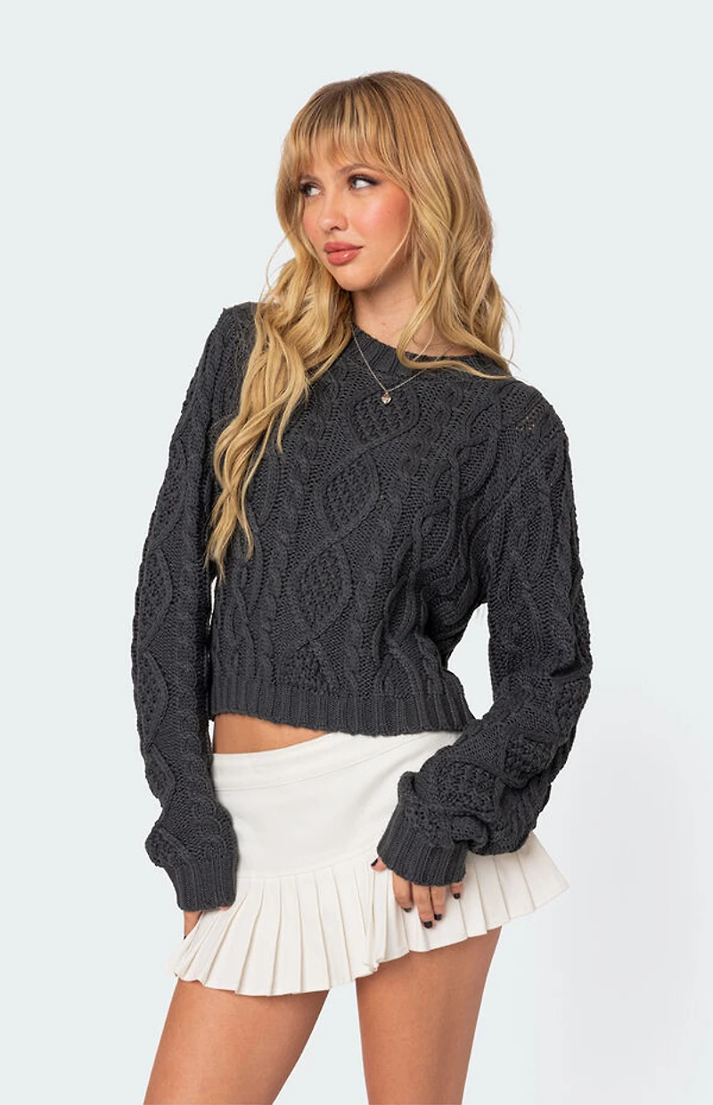 Edikted Poppy Cable Knit Sweater