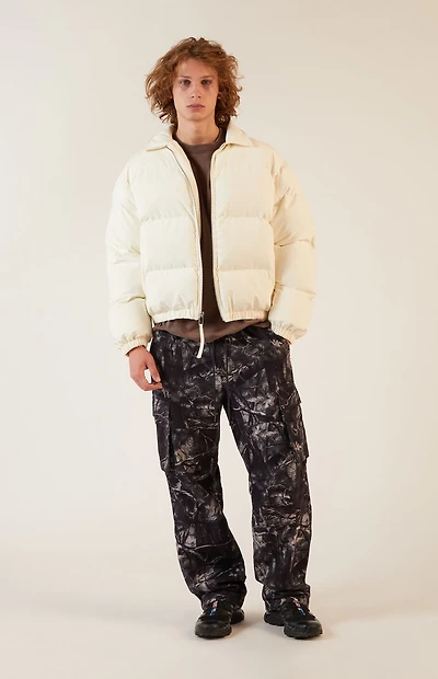 Pacsun Cream Coaches Puffer Jacket