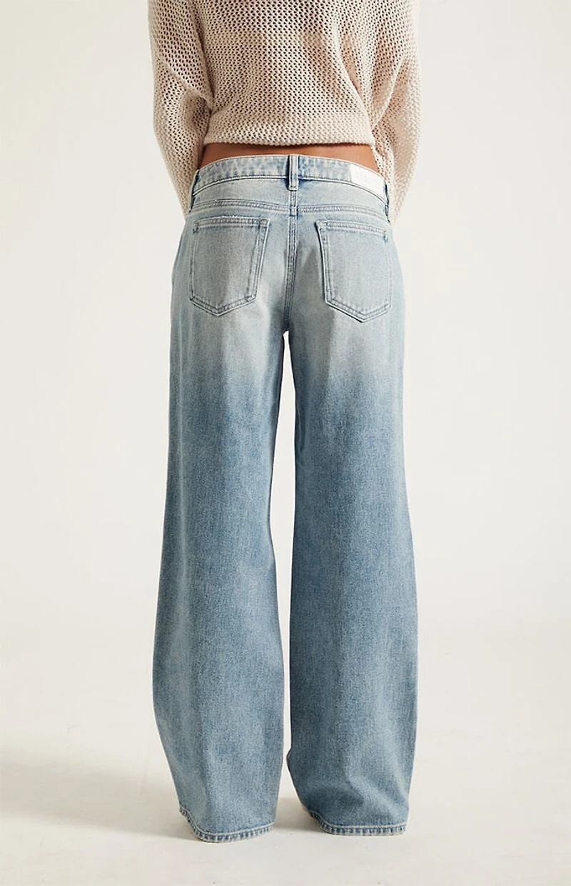 Pacsun Zoe Low Rise Girlfriend Jeans Light Blue