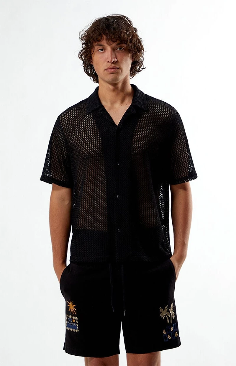 Pacsun Black Lance Oversized Camp Shirt