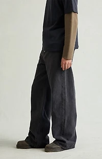 Pacsun Blake Extreme Baggy Jeans Drawstring Graphic Faded Black