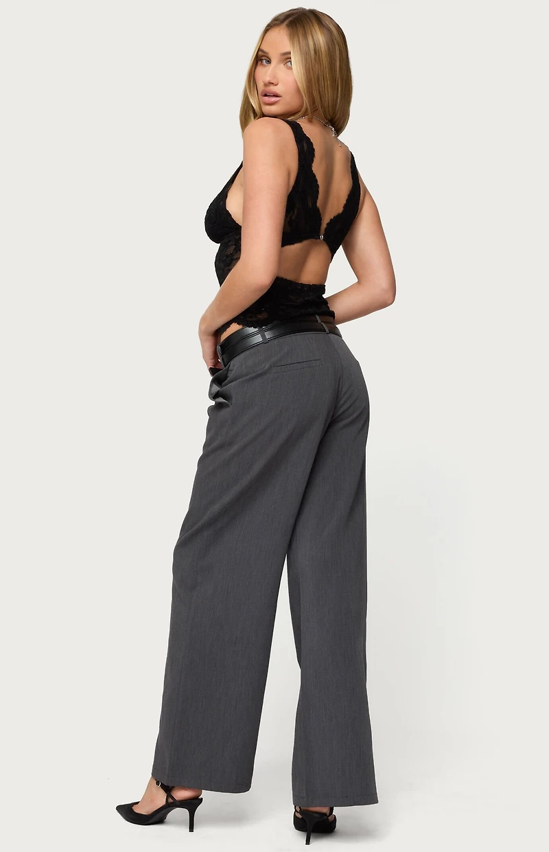 Edikted Araura Velvet Floral Sheer Top