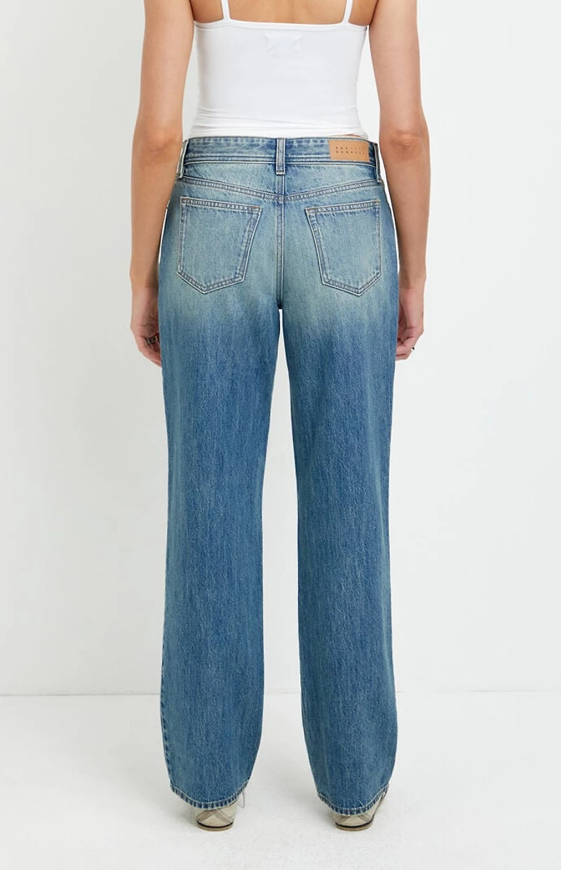 Pacsun Alex Relaxed Straight Jeans Medium Blue